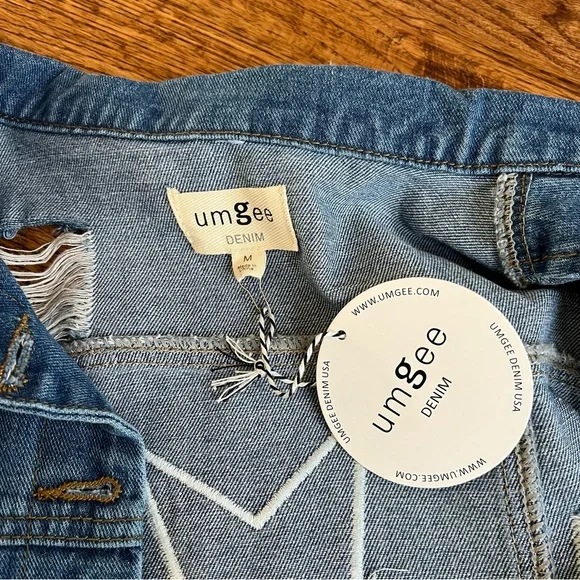 Umgee Blue Denim Jacket with Brown Star Accents size M - Picture 4 of 9